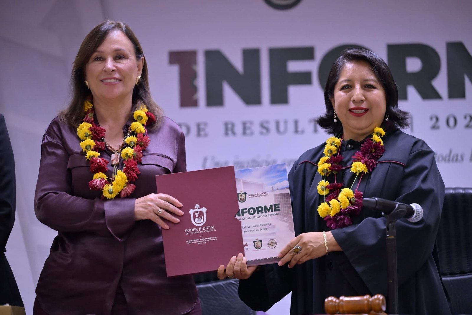 Rocío Nahle recibe Informe Anual del Tribunal Superior de Justicia del Poder Judicial del Estado